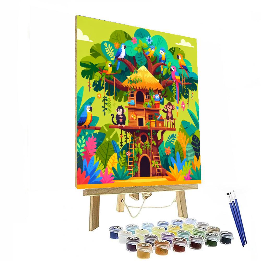 Treehouse Jungle Adventure Paint By Numbers Art