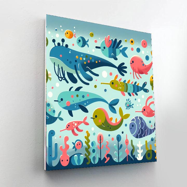 Silly Sea Creature Parade Painting Number Kit
