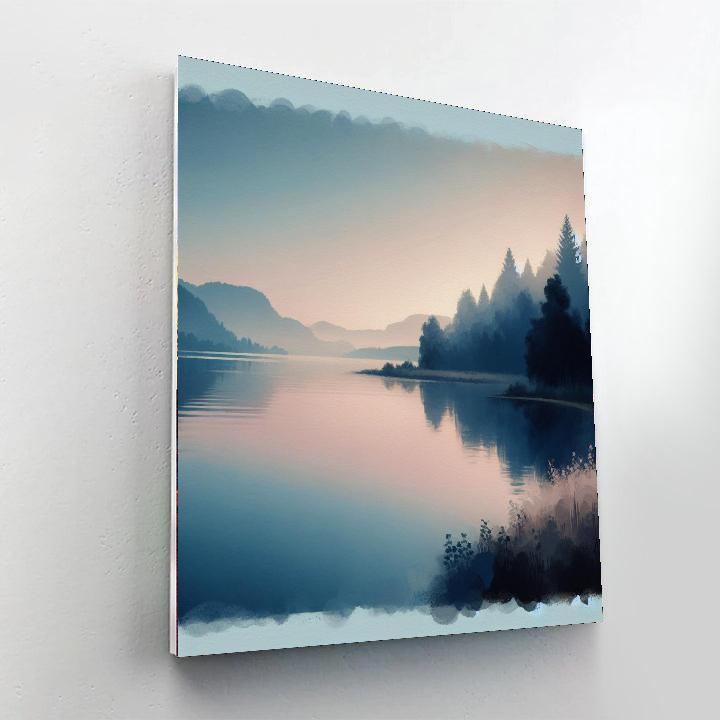 Tranquil Lakeside Dawn Painting By Numbers Kit