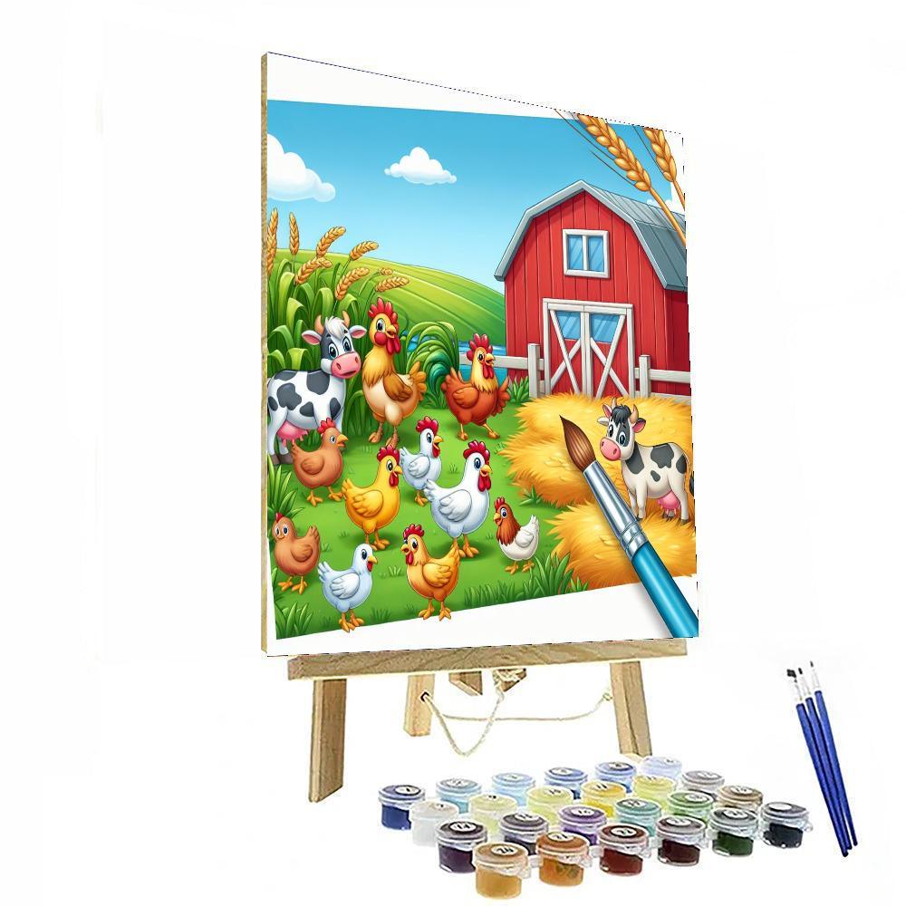 Playful Farmyard Frolic Paint By Numbers