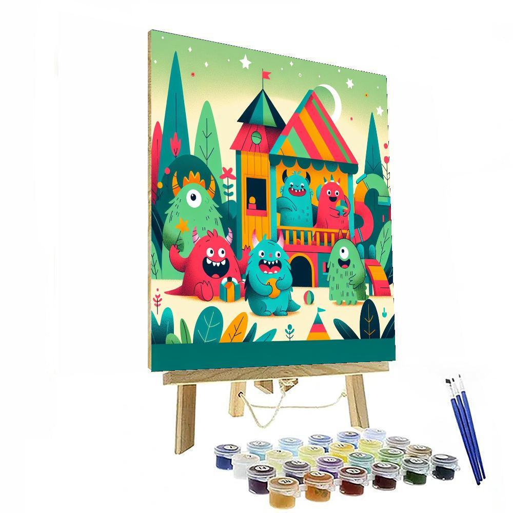 Friendly Monsters' Playhouse Painting By Numbers Kit