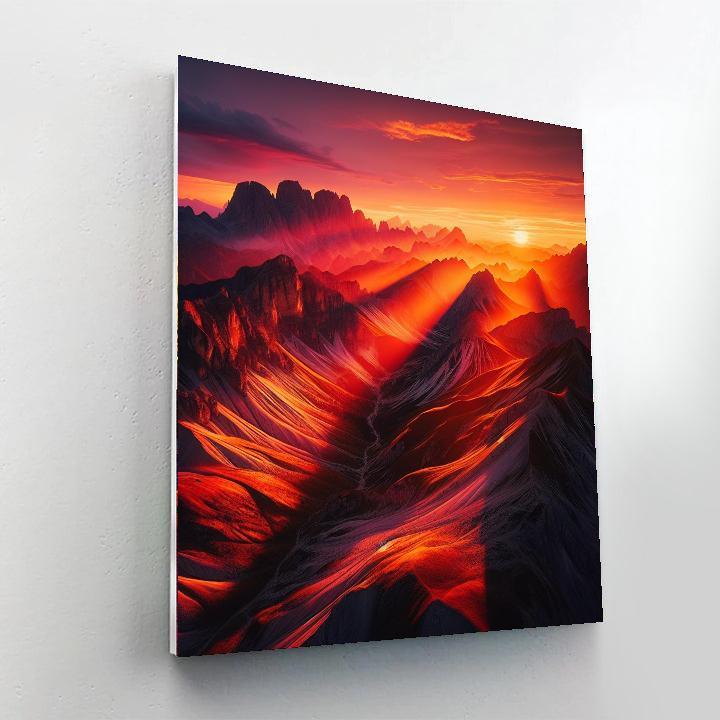 Sunset Over Mountain Majesty Paint By Numbers Art