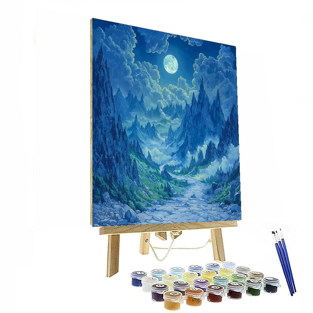 René Magritte Inspired Ethereal Voyage  DIY Paint By Numbers