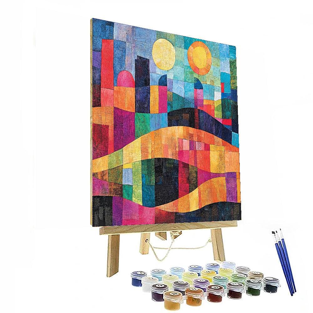 Paul Klee Inspired Imaginative Dimensions  Number Painting