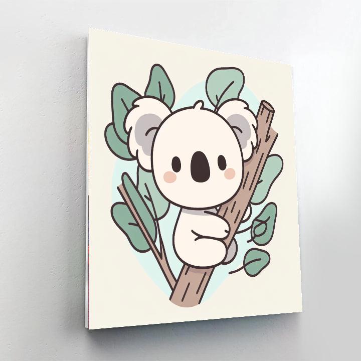 Cuddly Koala Climbing Eucalyptus Paint By Numbers Art