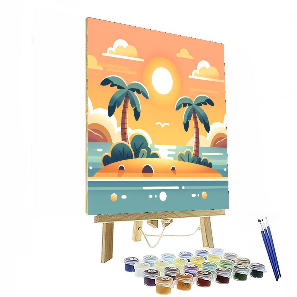 Sunset Island Getaway Numbered Painting Kits