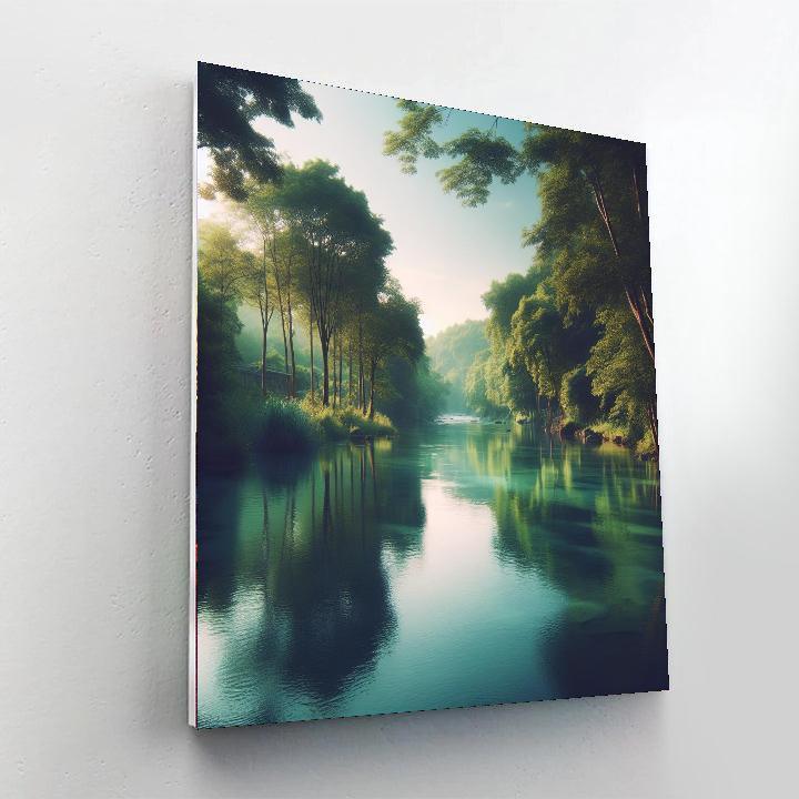 Quiet River's Calm Reflection Painting By Numbers Kit