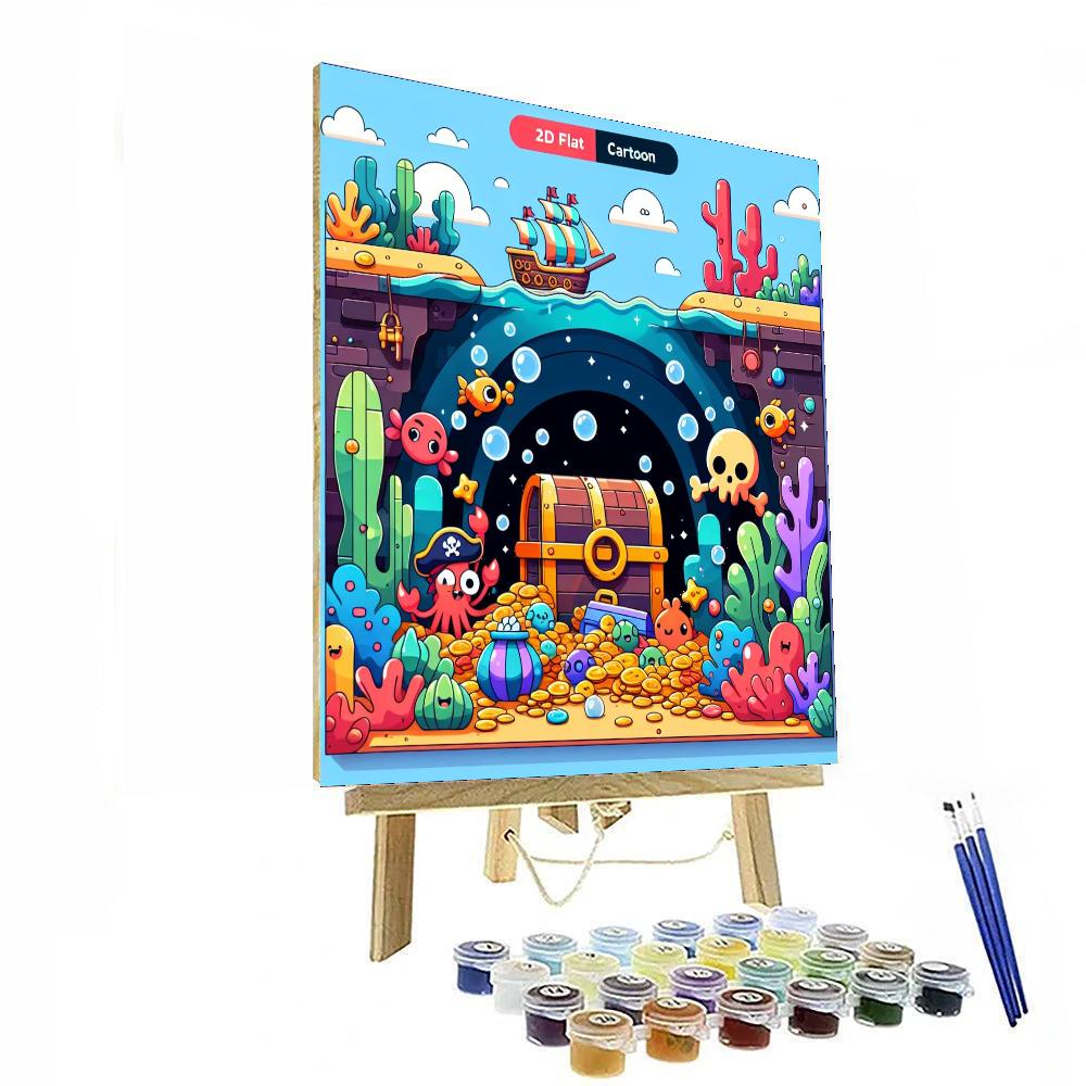 Underwater Pirate Grotto DIY Paint By Numbers