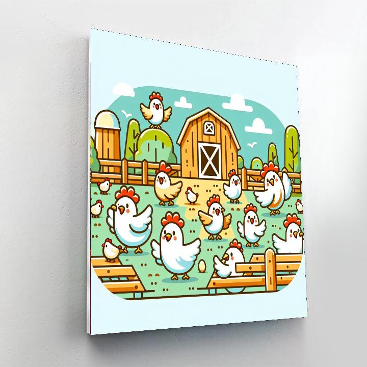Cheery Chickens Numbered Painting Kits