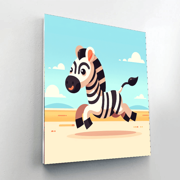 Zesty Zebra Number Painting