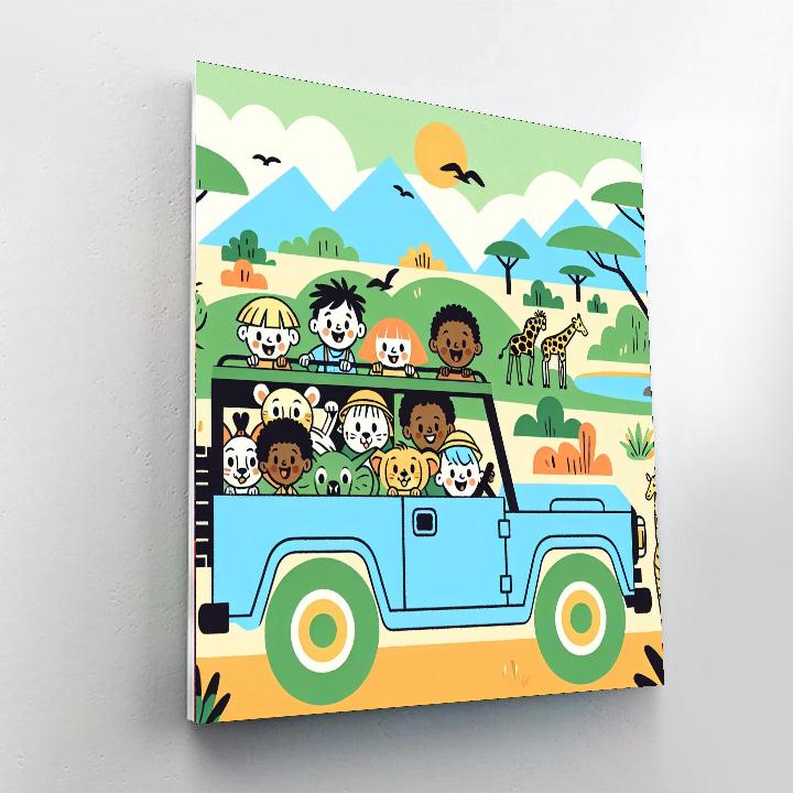 Safari Jeep Journey Number Painting