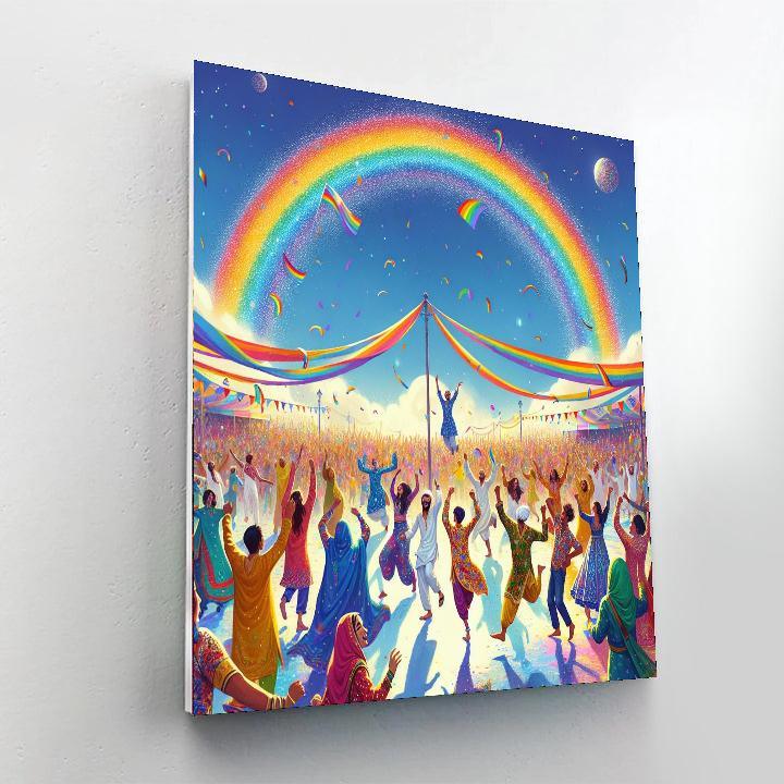 Vibrant Rainbow Festival Paint By Color