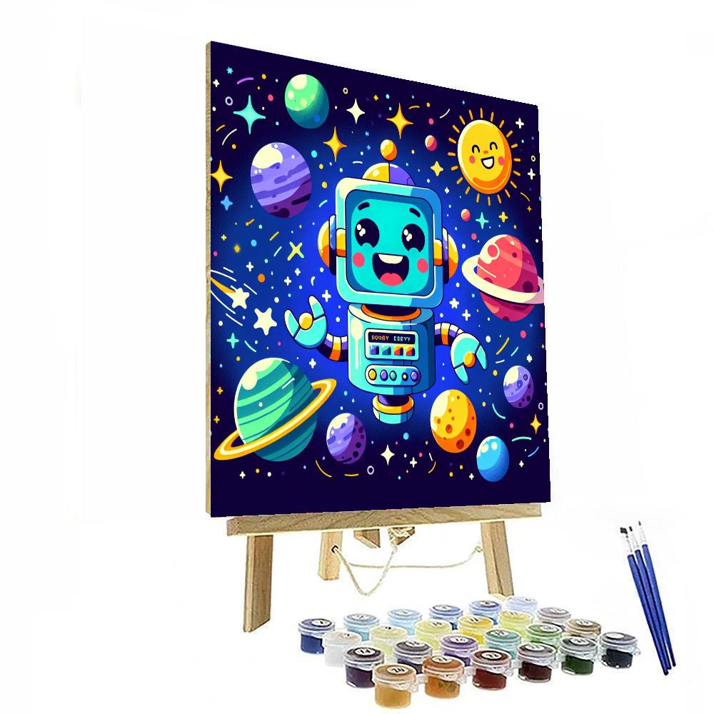 Adventurous Space Robot Number Painting