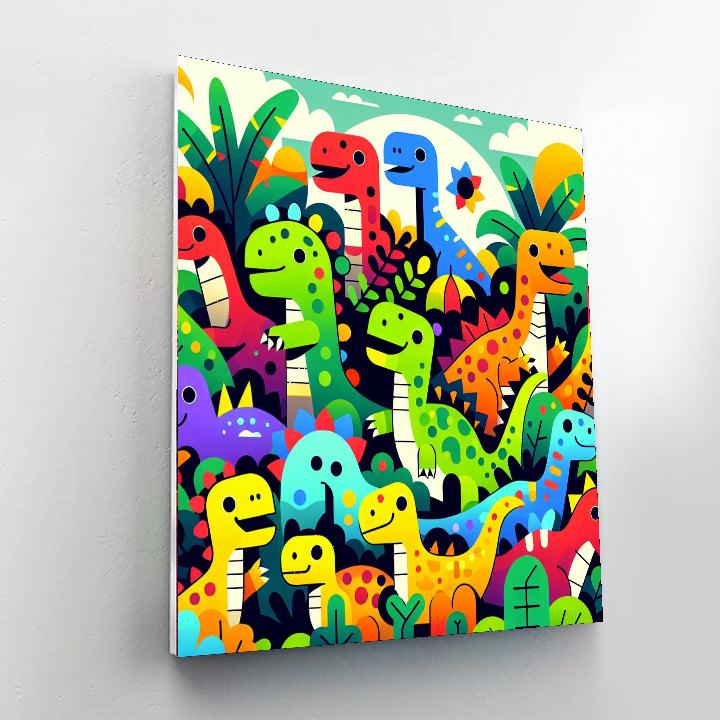 Dinosaurs' Jungle Safari Painting Number Kit