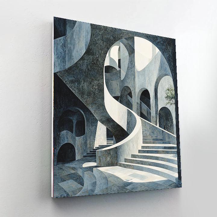 M.C. Escher Inspired Cascading Paradox  Number Painting