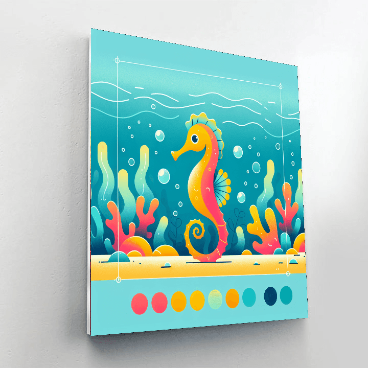 Shiny Seahorses Paint By Numbers Art