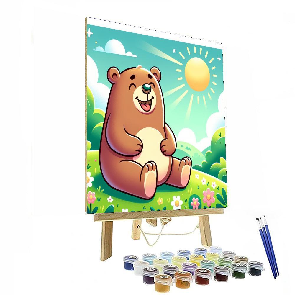 Cheerful Bear Painting Number Kit