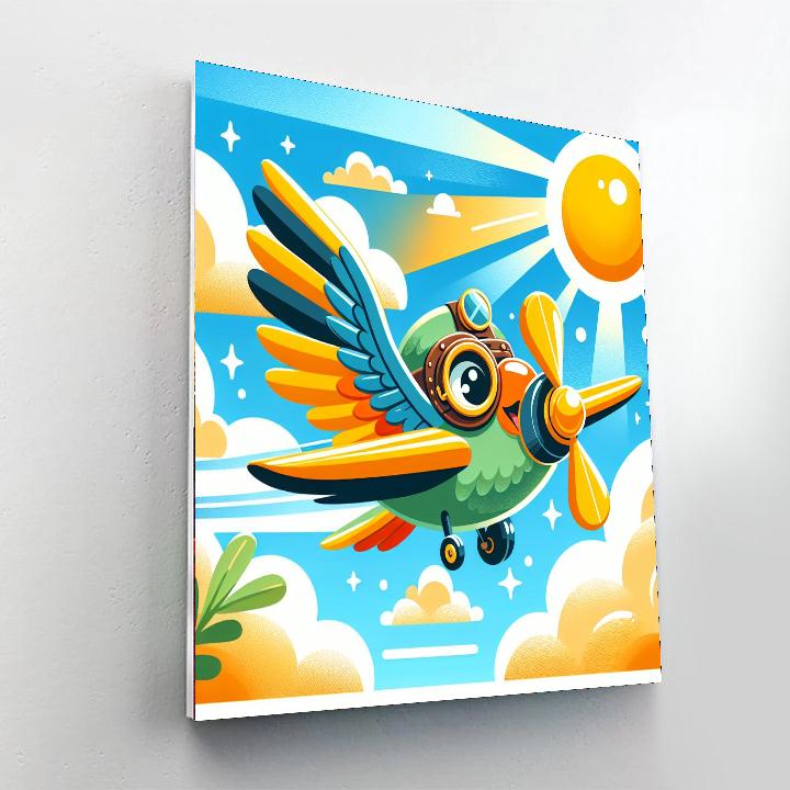 High-flying Aviator Parrot Number Painting