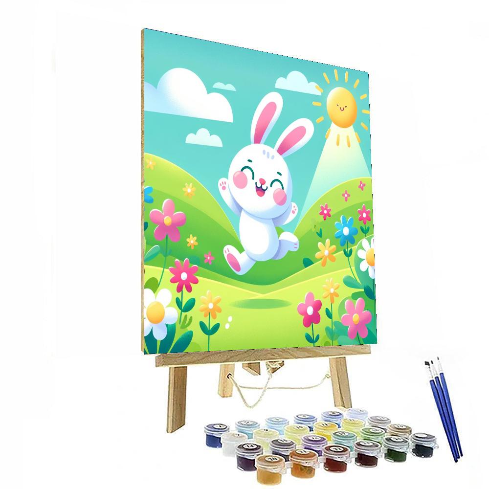 Cheerful Bunny Hop Paint By Color