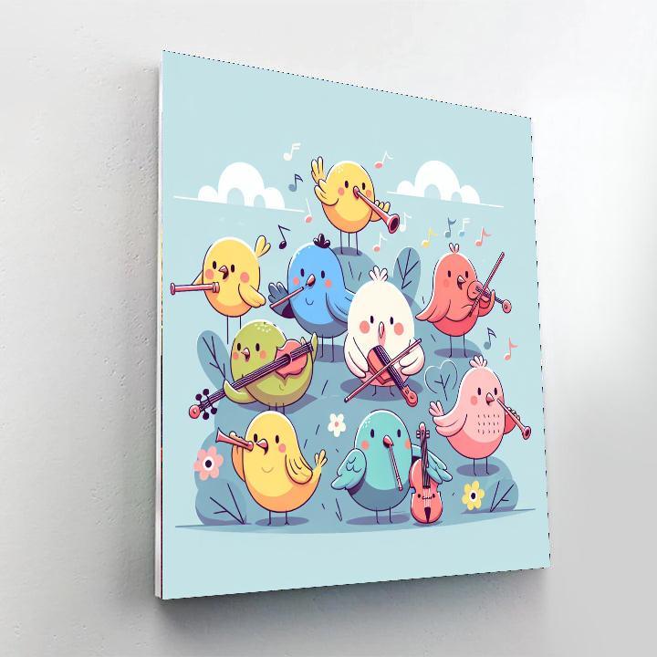 Cheerful Bird Symphony Painting Number Kit