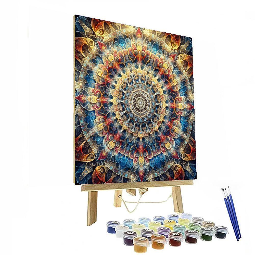 Colorful Kaleidoscope Mandala Paint By Numbers Art