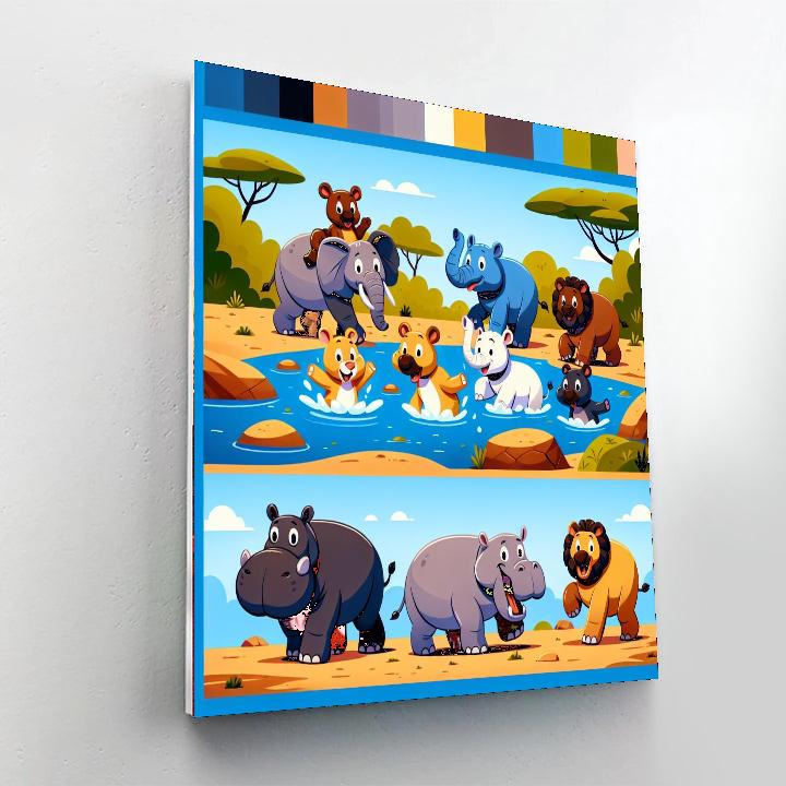 Splashing Safari Paint By Numbers Art