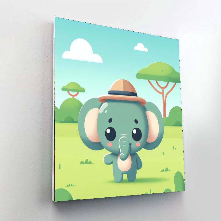 Adventure Elephant Painting By Numbers Kit