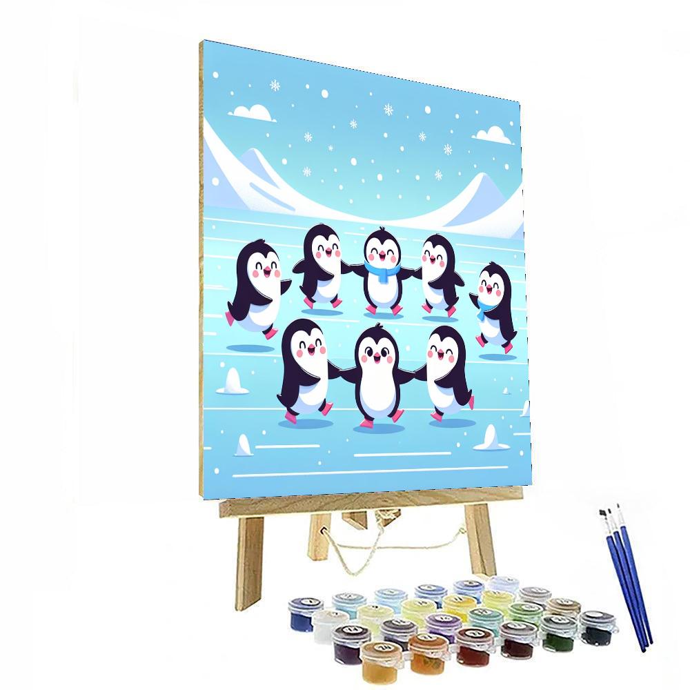Waltzing Penguins Party Numbered Painting Kits