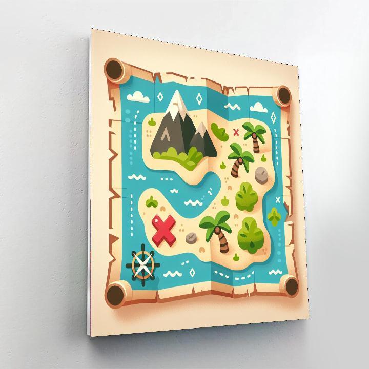 Charming Pirate Treasure Map Paint By Numbers Kits