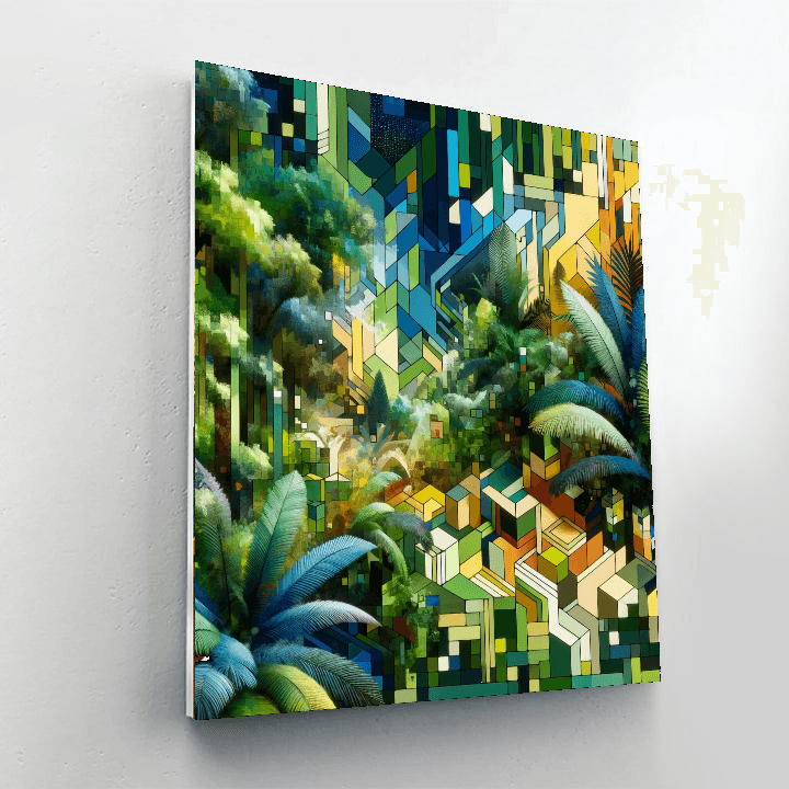 Geometric Jungle Painting Number Kit