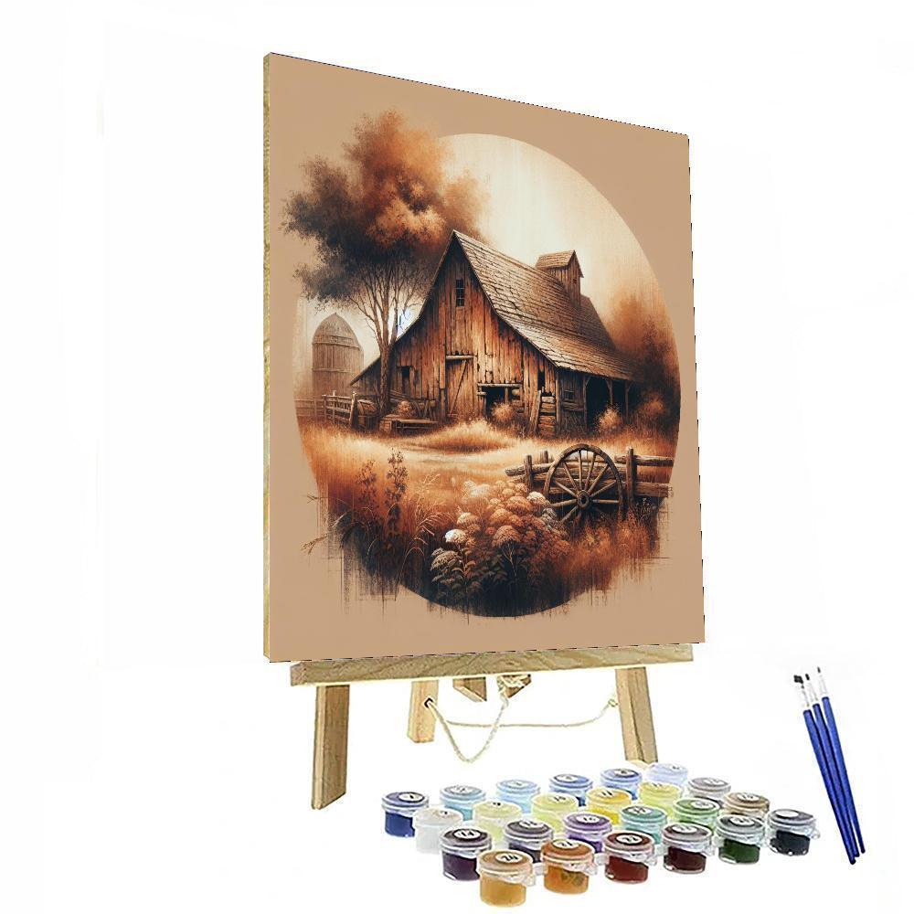 Rustic Vintage Barn DIY Paint By Numbers
