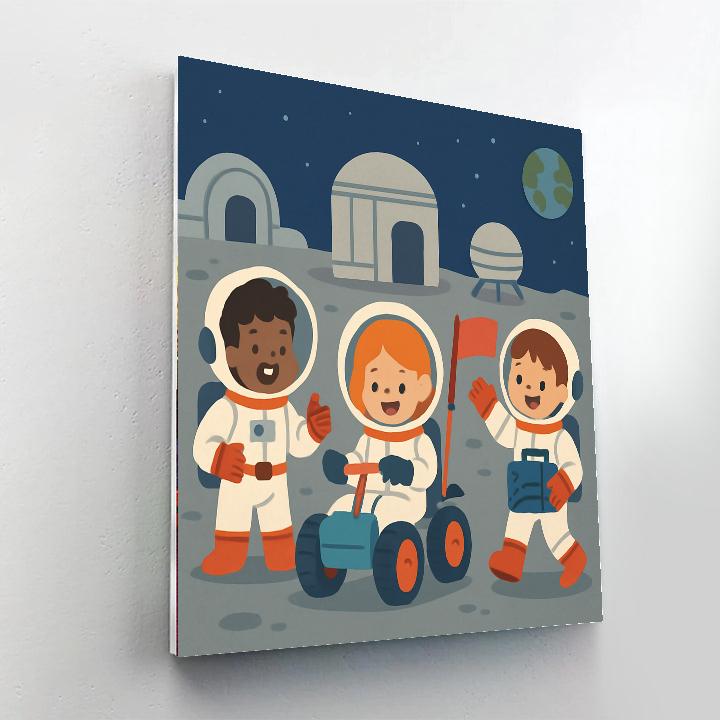 Mysterious Moon Base Mission Painting By Numbers Kit