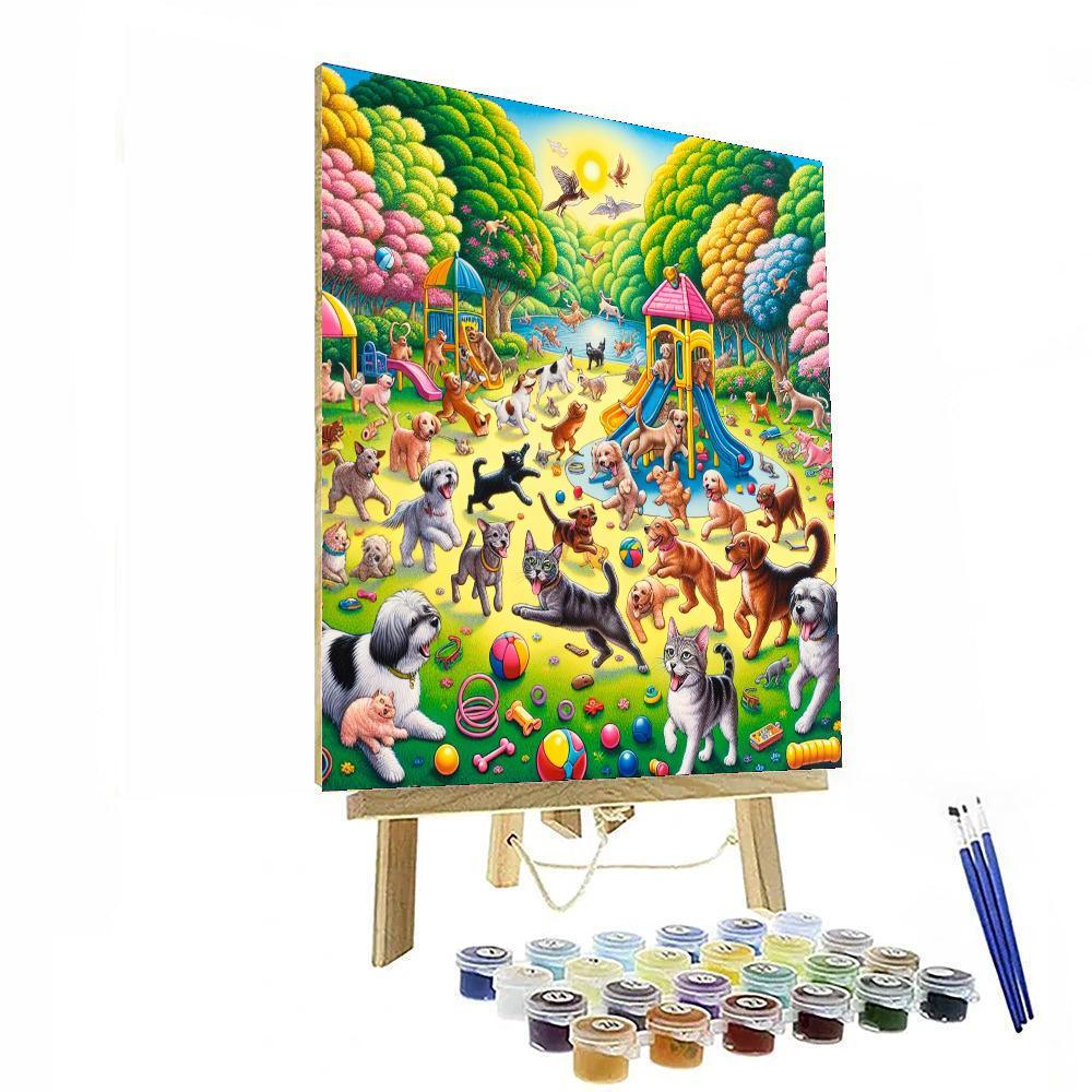Playful Pet Adventure Painting By Numbers Kit