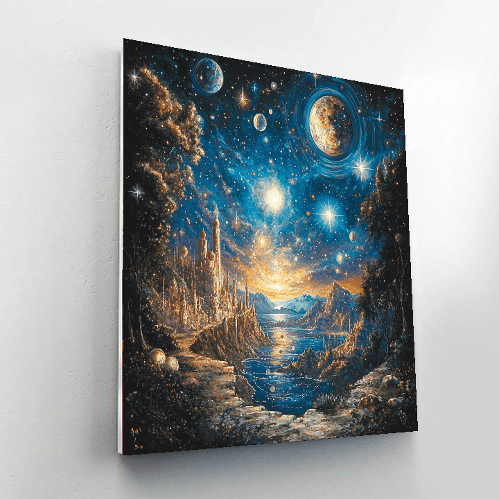 M.C. Escher Inspired Galactic Illusions  DIY Paint By Numbers