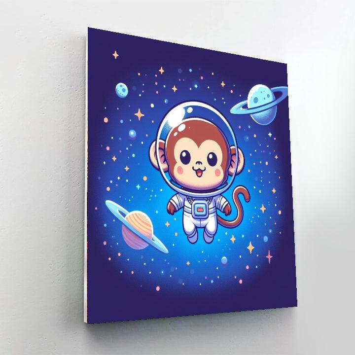 Astronaut Monkey Odyssey Painting Number Kit