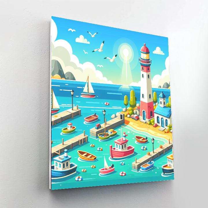 Nautical Explorer's Harbor DIY Paint By Numbers