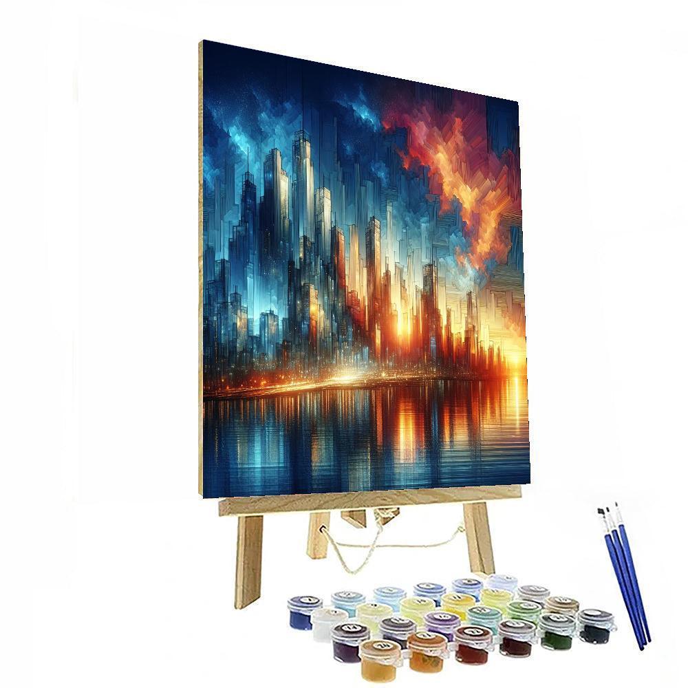 Charming City Skyline at Dusk - DIY Painting By Numbers Kit – Artistry Rack
