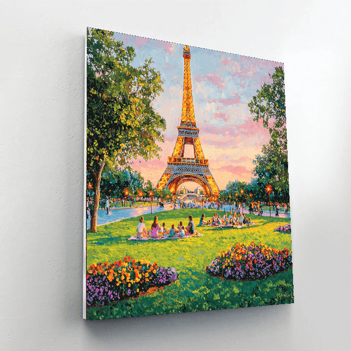 Eiffel Tower Park DIY Paint By Numbers