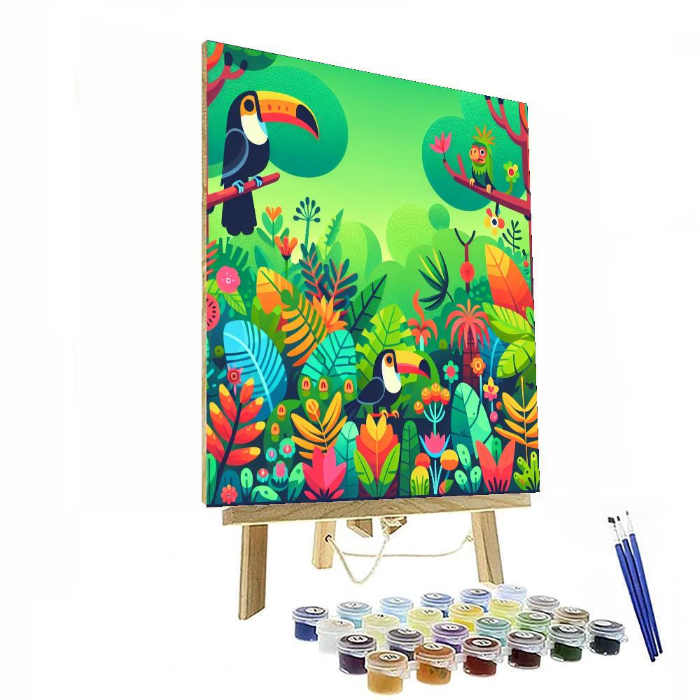 Tropical Rainforest Hideaway DIY Paint By Numbers