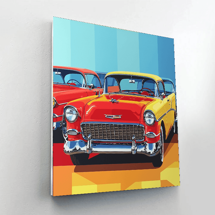 Warhol Inspired Vintage Cars  Number Painting