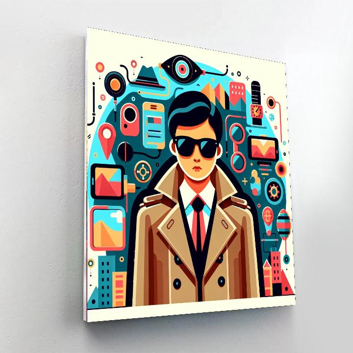 Secret Agent's Undercover Mission Number Painting