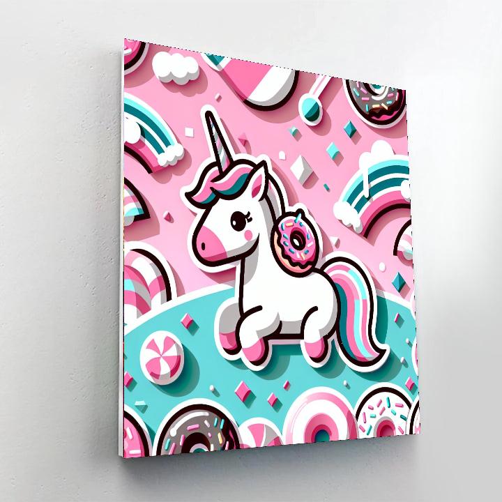 Sweet Donut Unicorn Number Painting