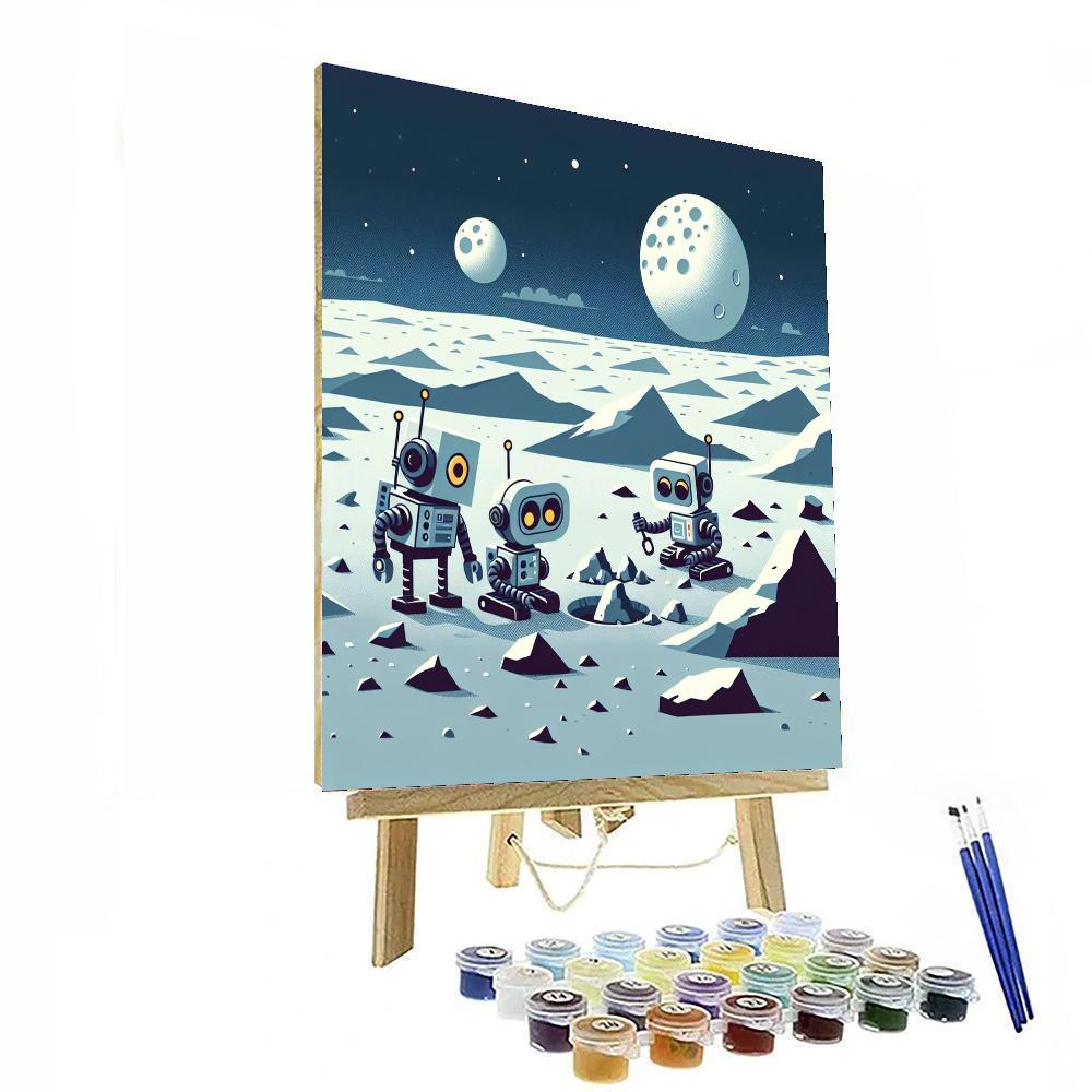 Lunar Robot Explorers Number Painting