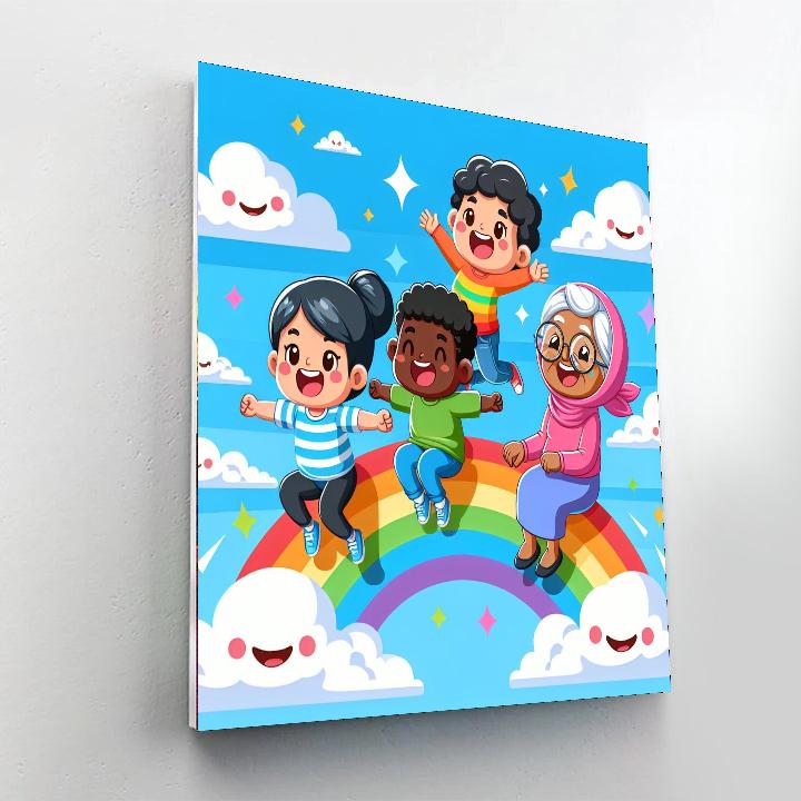 Riding Rainbows Painting Number Kit
