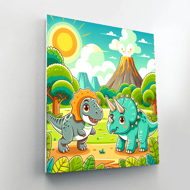 Exciting Dino Adventure Paint By Numbers