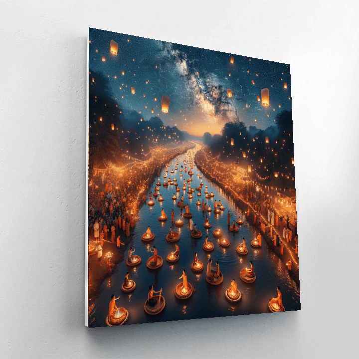 Loy Krathong Festival - Thailand Painting By Numbers Kit