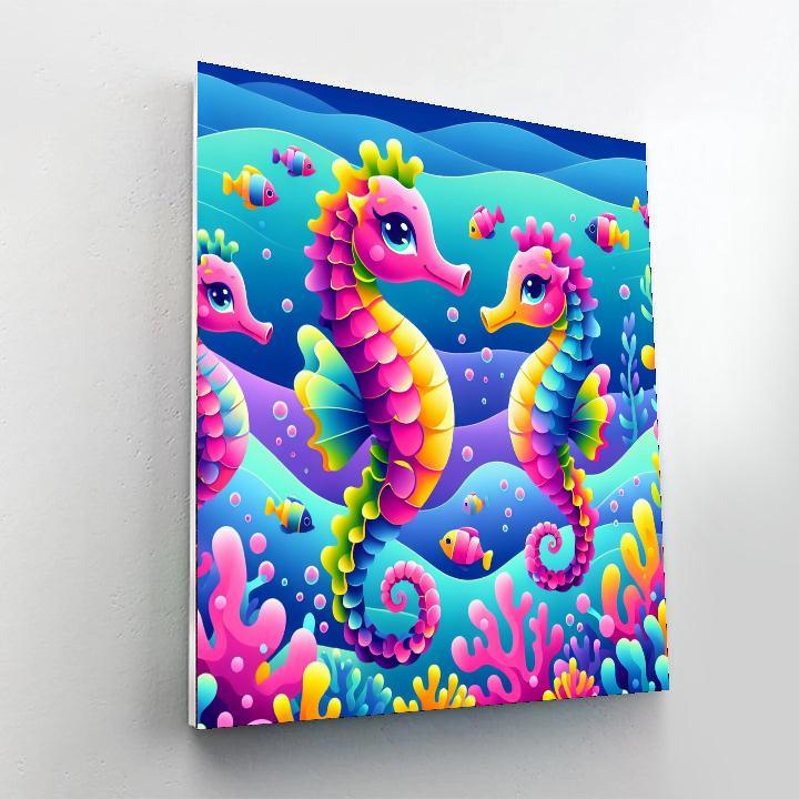 Sassy Seahorses Paint By Numbers Art