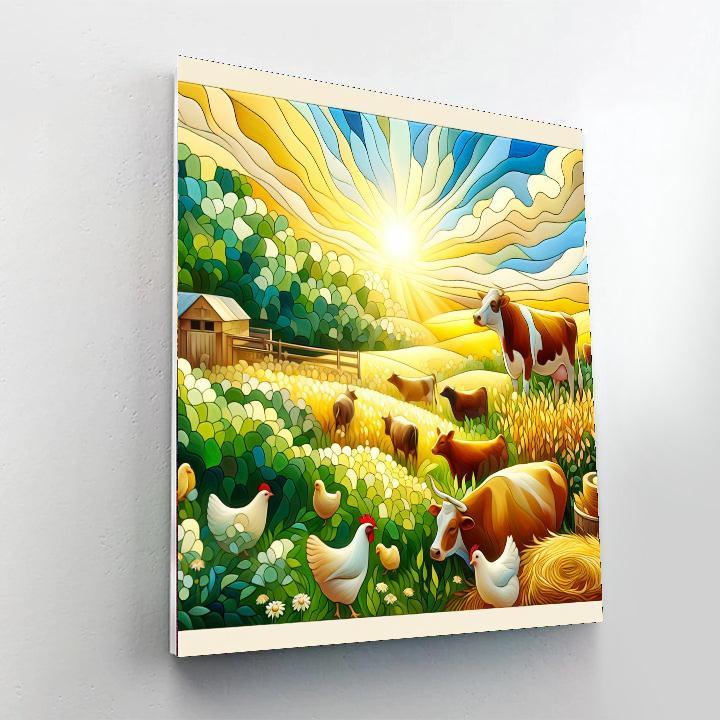 Bright Day At The Farm Paint By Color