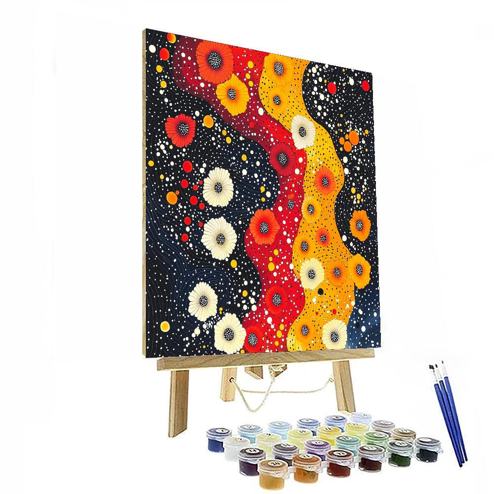 Yayoi Kusama Inspired Infinity Blossom Vision  DIY Paint By Numbers