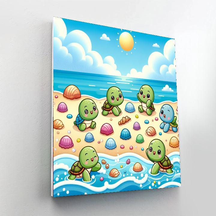 Tiny Turtles Beach Bash Painting Number Kit